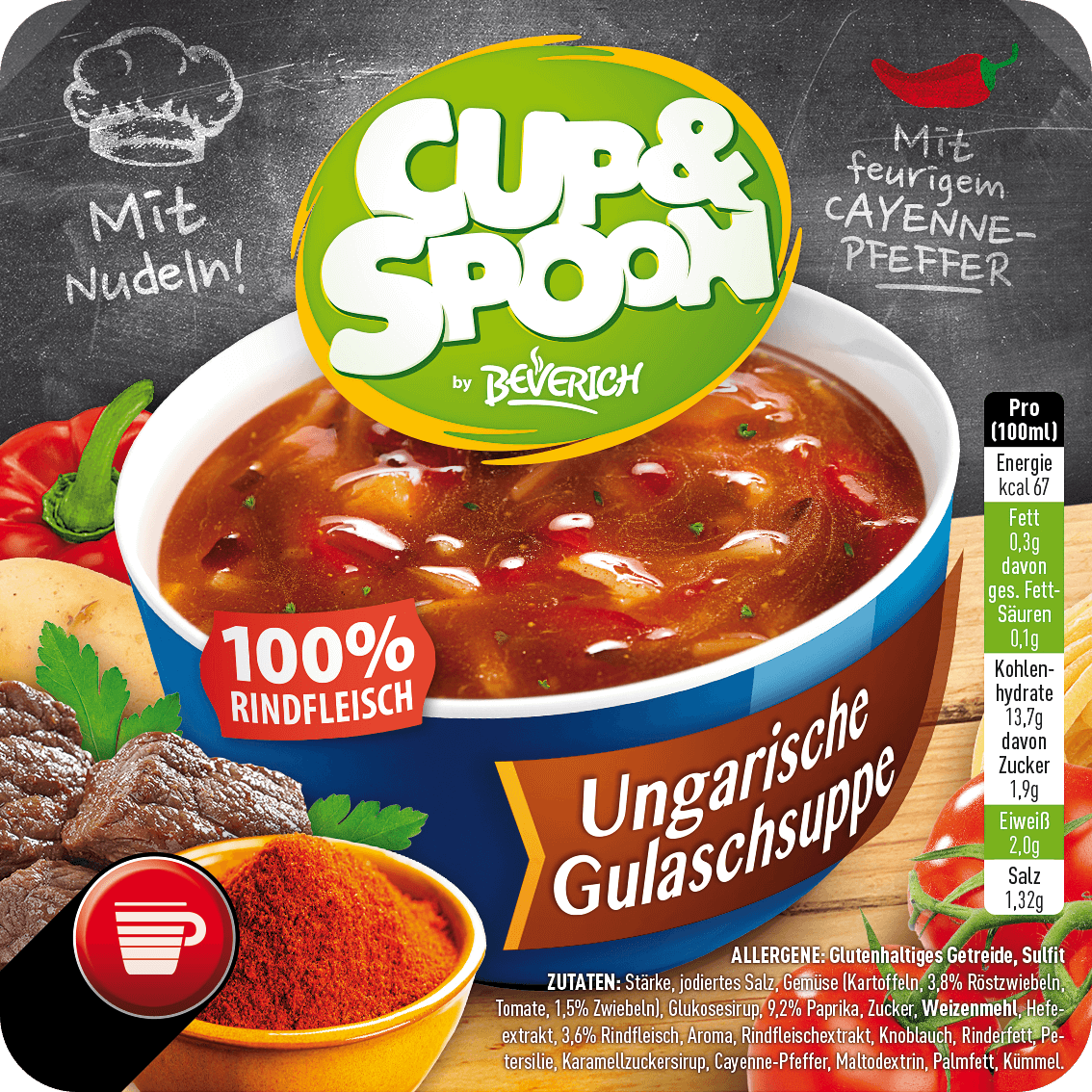 Cup&Spoon - Ungarische Gulaschsuppe (mit Nudeln)