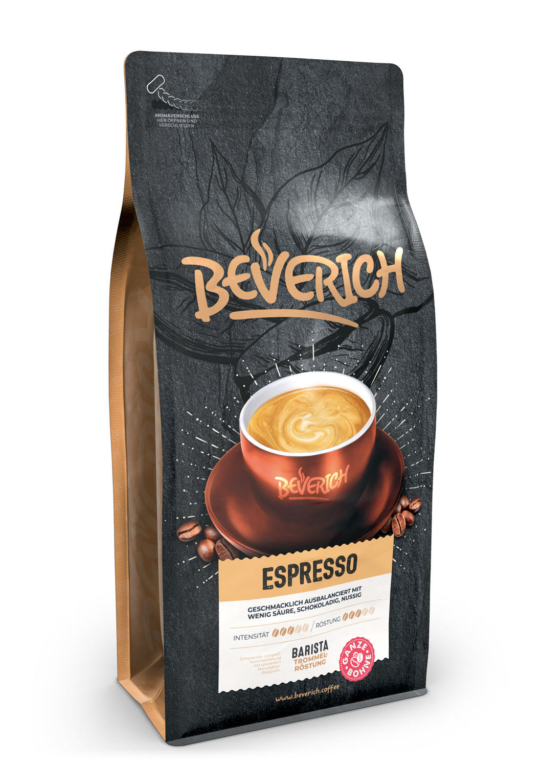 BEVERICH - Premium "Espresso" (1kg) Ganze Bohne in Barista Qualität